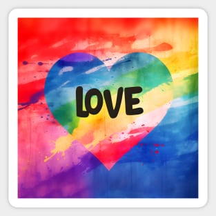 LGBTQ+ Gay Pride Month: Love on a Dark Background Sticker